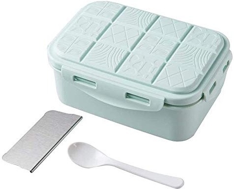 GPDNBIEU, Bento-Boxen, tragbare isolierte Lunchbox, Lebensmittelaufbewahrungsbehälter, Bento-Lunchbox mit Obst-/Joghurtglas, Covere(Blue)