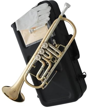 Professionelles Instrument Trompete Goldenes Messing Drehventil Trompeten Kupfernickel Stimmrohr