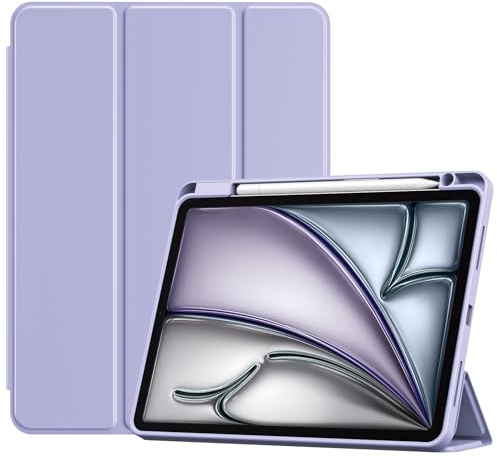 ProCase Smart Case for iPad Air 11 M4/M3/M2 & Air 10.9 5th/4th Gen | Hard Back Cover with Pencil Holder, Slim Lightweight Case for iPad Air 11 2026/25/24 & 10.9 2022/2020-Lightpurple