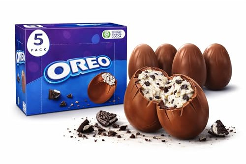 Oreo Chocolate Eggs 5 Pack Milk Chocolate Easter Eggs with Oreo Cream Filling Mini Eggs Multipack Easter Chocolate Gift Box Kids Snacks