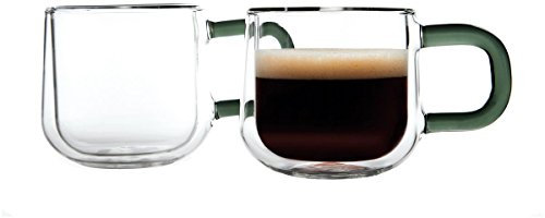 Ravenhead Double Wall Set of 2 Designer Glass Espresso Cups 9 cl Capacity, 16 x 9 x 9 cm