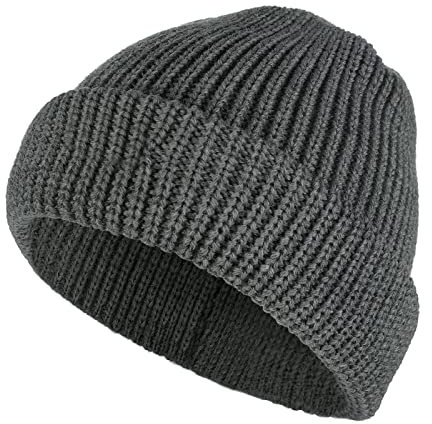 tomBrook Mütze Costeau Schippermütze Wollmütze Strickmütze Unisex - Beanie Wolle Wintermütze für Damen und Herren aus 100% Schurwolle in Grau