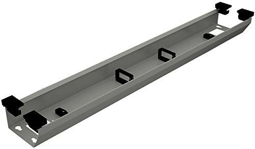 Metall Kabelkanal Schreibtisch Kabeldurchlass zur Aufnahme von Steckdosenleisten & Kabel | Länge 1824 mm | Stahl schwarz RAL 9011 | Made IN Germany | 1 Stück - Kabeldurchführung Untertisch-Montage