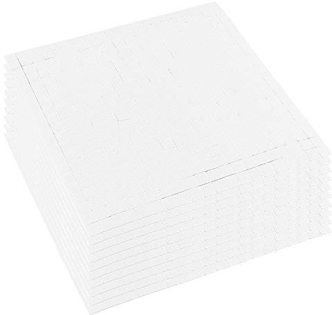 4000 Schaumklebepads, 5 x 5 mm, 3-D Klebepads, doppelseitig klebend, 10 Bogen à 400 Stück (weiß, 2)