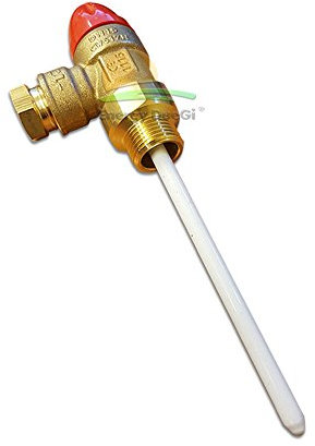 Valvola di sicurezza pressione/temperatura Best Solar 6 bar 1/2x15 in ottone con corpo e cappuccio in ottone, asta in nylon e guarnizioni in EPDM