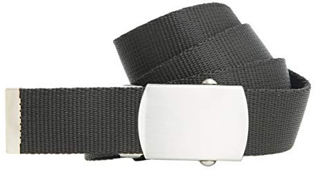 shenky Stoffgürtel | 3cm Breite | Stoff Gürtel mit Gürtelschnalle | Herrengürtel | Canvas | Damen | Schnalle | Damengürtel | belt | kombinierbar | Textilgürtel schmal | 110cm | Schwarz