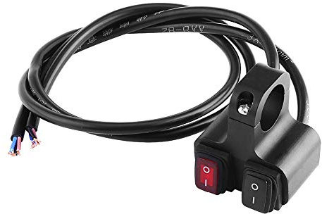 Interruptor de mando de luces moto, 12V 16A CNC interruptor moto manillar para manillas de 22mm de moto, Impermeable Interruptores de automoción