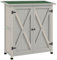 Outsunny Wooden Garden Storage Shed, Tool Cabinet Organiser with Shelves and Double Door, 110 x 55 x117cm, Light Grey