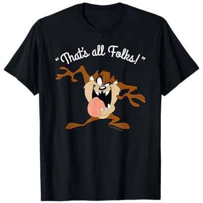 Looney Tunes Taz That's All Folks White T-Shirt