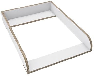regalik Wickelaufsatz für Malm von IKEA, Wickeltischaufsatz für 48 cm Kommoden, Abnehmbar Wickelkommode aufsatz, Abgerundeten Frontplatten, Weiß Superholz, 72cm x 54cm