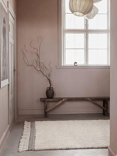 RugVista, Dixon, Teppich, Mittelflor, 100 x 180 cm, Rechteckiger, Wolle, Flur, Schlafzimmer, Küche, Wohnzimmer, Weiss/Beige, Beige