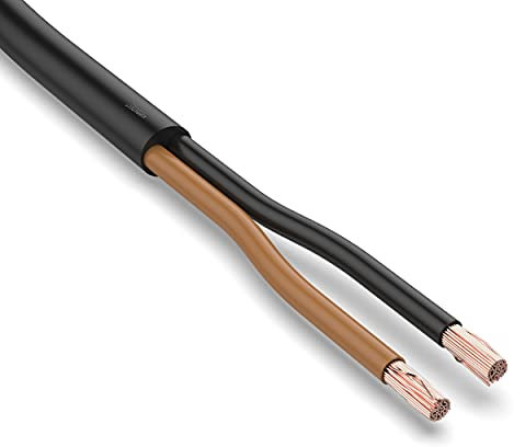 AUPROTEC KFZ Kabel 2x1,5 mm² 5m rund FLYY I Rundkabel Schlauchleitung/Fahrzeugleitung Farbcodiert schwarz/braun 2 poliges Kabel für Anhänger geeignet