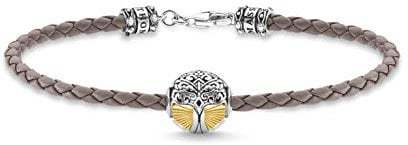 Thomas Sabo Armband Baum der Liebe, Leder Grau, 17cm, A2013-682-5-L17