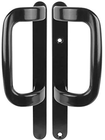 Black Trojan Sliding Patio Door Handle Non Locking Dummy Set 154mm Fixing Fully Reversible Patio P Handle