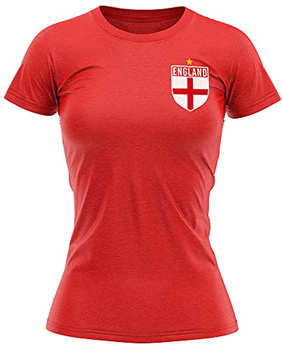 T-shirt pour femme avec drapeau de l'Angleterre - Supporters européens 2020 rétro - Tournoi anglais 2021 - Rouge - XX-Large
