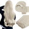 Easyouth Blond Tressen Echthaar 50 cm Echthaar Tressen zum Einnähen Weiße Blond Haartressen Echthaar Eisblond 100g #1000