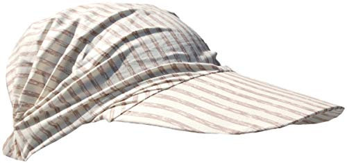 Cool4 Sommer Schirm Kopftuch Visor Strand Cap Bandana Sonnenschutz Mütze A01 (Elfenbein (Beige gestreift) (XS/S))