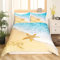 Ozean Sandstrand Bettwäsche Set Blau Meerwasser Gelb Sandstrand Seestern Drucken Bettwäsche 155x220cm Hawaiianischer Ozeanwind Thema Bettbezug Set für Kinder Jungen Mädchen Jugendliche Frauen