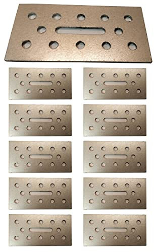 2mm Galvanised Steel Flat Connecting Pre-Perforated Joining Strips, Plates, Sheet, Timber, Railway Sleeper Joining Support Brackets - (80x40x2-10pk)