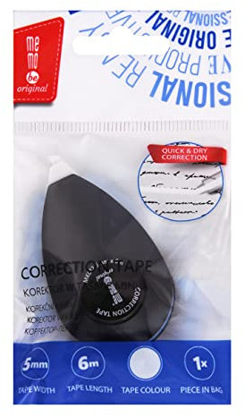 Amex MemoBe Korrekturroller - Korrekturmaus weiß - Korrekturband für Studenten und Schüler - mit Schutzkappe - Büros und Schulen - Korrekturen Schreiben 1 Stück