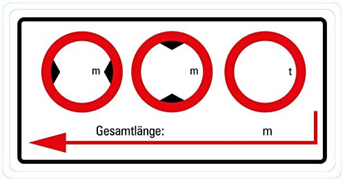 Aufkleber Hinweis Fahrzeug Länge Breite Höhe leer, individuell beschriftbar Schild Folie | individuelle Größe | Made in Germany