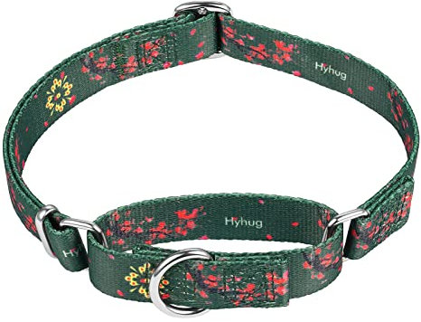Hyhug Fabelhaftes Halsband mit Hunden, die Haustiere entfliehen, verbessertes, ausbruchsicheres Martingale-Halsband für Hunde, den täglichen Gebrauch, Spazierengehen und Training