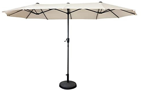 Happy Garden Sombrilla doble de jardín 2 x 4 m LINAI acero beige