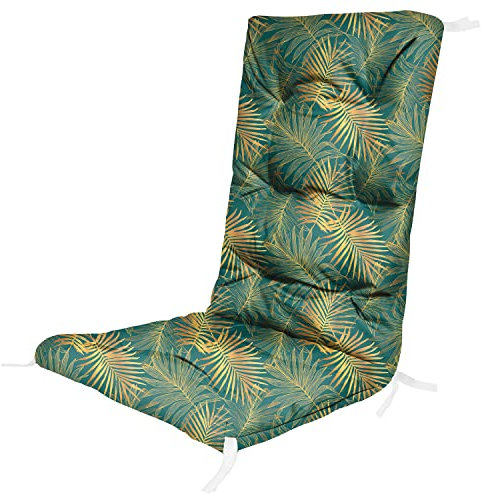 Ferocity Hochlehner Auflagen für Stühle 130 x 50 x 5 cm Gartenstuhl Sitzpolster Sitzauflagen Outdoor Kissen Palettenauflage Bankauflage Polsterauflage Matratze Gartenpolster Farbe Palm Grün [146]
