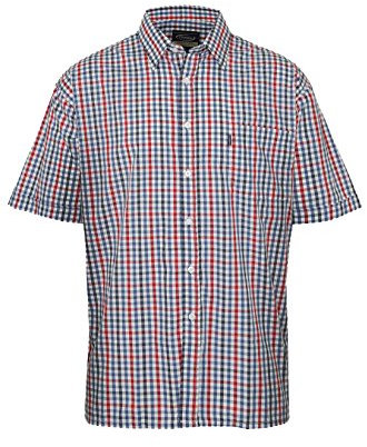 Champion Mens Checked Country Casual Short Sleeve Shirt Doncaster Blue L