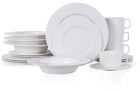 Stone Lain Sylvie Geschirr-Set, Knochenporzellan, Weiß, 20-teilig