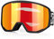EXP VISION Skibrille für Damen und Herren, Snowboard Brille Schneebrille OTG 100% UV-Schutz Skibrille für brillenträger, Anti-Nebel Snowboard Brille Ski Goggles (Schwarzer Rahmen Rot)