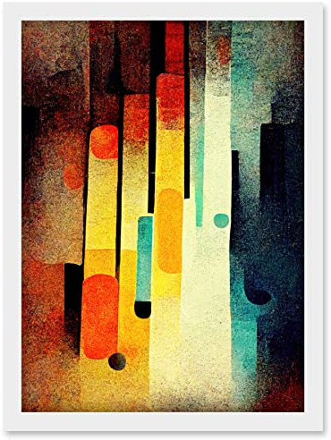 Doppelganger33 LTD Acid Jazz Retro Colourful Boho Abstract Artwork Framed Wall Art Print A4