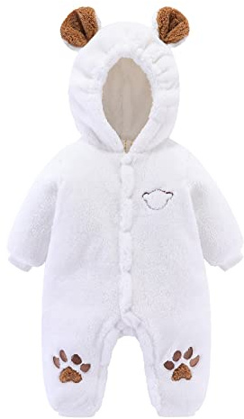 Chamie Baby Hooded Winter Romper Newborn Boys Girls Jumpsuit Warm and Soft 18M