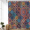 ASDCXZ Duschvorhang Boho 180x200 cm, Retro Boho Geometrie Datura Bunt Motiv Wasserdicht Textil Bad Duschvorhänge Waschbar Polyester Stoff Duschvorhang für Badewanne mit 12 Duschvorhang Hake