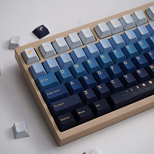 129 Keys PBT Keycaps Dye Sub Custom Cherry Profile Moonrise Keycap Set for UK Layout Mechanical Keyboard Cherry Mx Switches