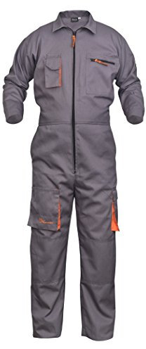 Work Wear Men's Overalls Boiler Suit Coveralls Garage Overalls Mechanics Boilersuit 4 Colours (M, GREY)