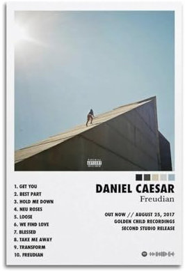 karn Daniel Caesar Poster, ästhetische Leinwand, Poster, Raumdekoration, Wandkunst, Poster, Druck, Dekoration, Poster, 30 x 45 cm, ungerahmt