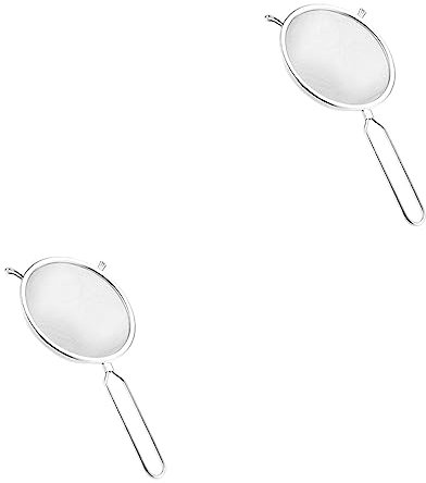 OUSIKA 2 uds colador de malla colador cucharón cucharas de sopa chinas patatas fritas colador skimmer colador cuchara colador de malla fina colador cuchara separador cuchara divisor cocina tamiz frito