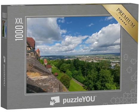 Puzzle 1000 Teile XXL „Blick von der Veste Coburg Richtung Hildburghausen, Thüringer Wald“