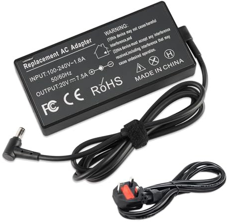 150W 20V 7.5A AC Charger ADP-150CH B ADP-150CH BB Compatible for Asus TUF FX505D FX505DT FX505DU FX505DY FX505DD FX505G FX505GT FX505GD Power Supply PSU Adaptor Pin 6.0X3.7mm