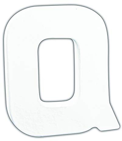 Décopatch AC746Cpack 5x Buchstabe Q aus Pappmaché 15x10,5x12cm Weiß