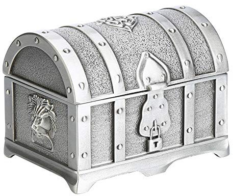 LiebeWH Antike Kleine Piraten-Schatztruhe, Piratentruhe, Schmuckkästchen, Aufbewahrungsbox, Truhe, Hochzeit, Schmuck, Geschenkbox, Aufbewahrungskoffer aus Zinklegierung