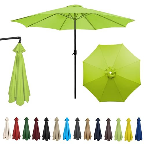 HonunGron Housse De Rechange Pour Parasol À 6/8 Baleines, Auvent De Parasol De Remplacement Pour Terrasse Jardin Piscine (3m 8 Ribs, Vert Clair)