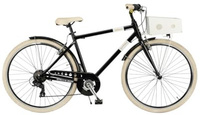 Via Veneto Bazam - Herrenfahrrad Milano Man, 28 Zoll, 6-Gang-Schaltung, Größe 54, schwarz Kaffeepulver (matt), Retro Vintage Citybike aus Aluminium | VV699MM