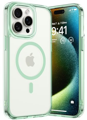 TORRAS for iPhone 15 Pro Case with MagSafe, 12FT Military Grade Shockproof, 20W Safe & Fast Charging, Titanium Action Button, Magnetic Protective for iPhone 15 Pro Cover, Light Green