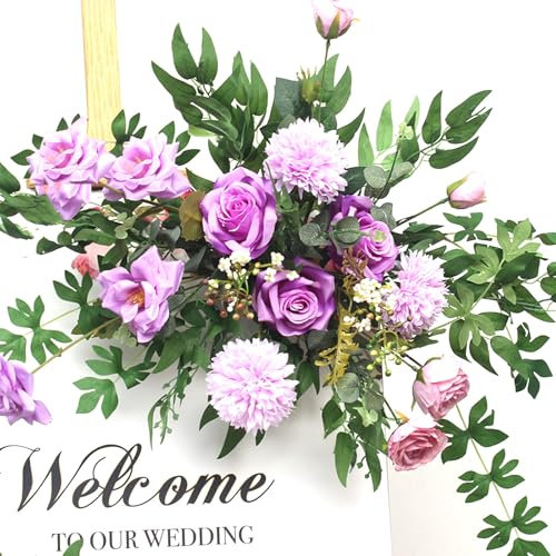 SBCC Hängende Blumen for Willkommensschilder, Eckblumen for Verlobungs- Und Bankettschilder, Foto-Requisiten Und Dekorationen(Purple)