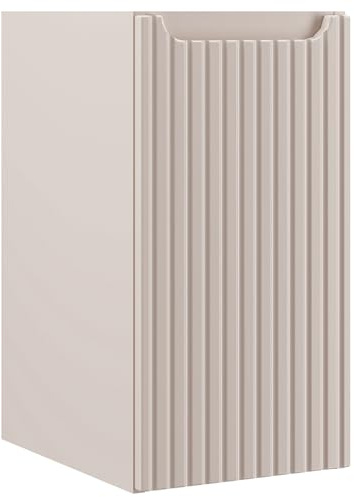 Lomadox Badezimmer Unterschrank 30 cm Kaschmir beige gerillte Front Badschrank hängend 1-türig B/H/T ca. 30/57/39 cm