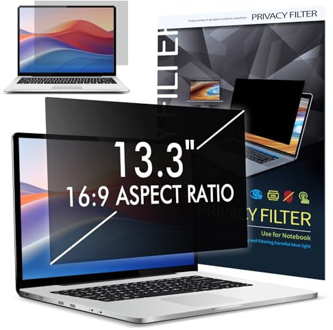 LAMA 13.3 Inch Laptop Privacy Screen Protector, WxH: 294mm x 166mm, Universal, Anti Blue Light, Anti Glare