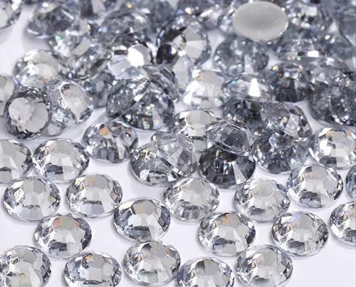 Yixinly 10000 Pcs SS6 2mm Strass, Strass a Coller Pierre Ronde en Cristal pour les Ongles, le Bricolage, les Vêtements, les Coques de Téléphone Portable, les Chaussures, les sacs (Blanc)