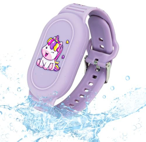 Ainiv Süßes Armband für Galaxy SmartTag 2, Silikon Cartoon Armbandhalter Kompatibel mit Samsung Smart Tag 2 wasserdichte Hülle für Kinder und Ältere Menschen(Lila-Einhorn)